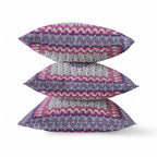 HomeRoots Magenta Beige Indigo Broadcloth 28â€ Magenta Indigo Holy Floral Indoor Outdoor Throw Pillow