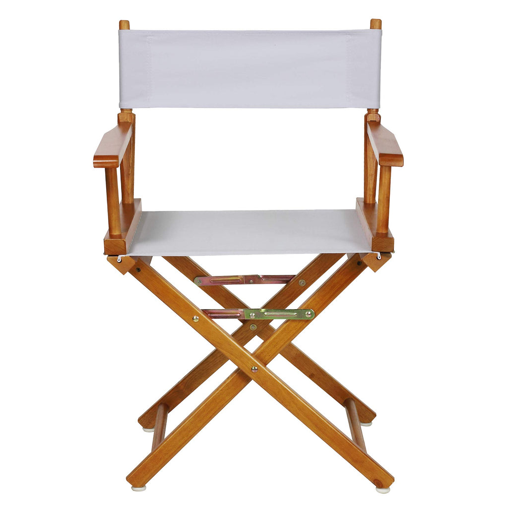 Casual Home Director'S Chair ,Honey Oak Frame/White Canvas,18" - Classic Height