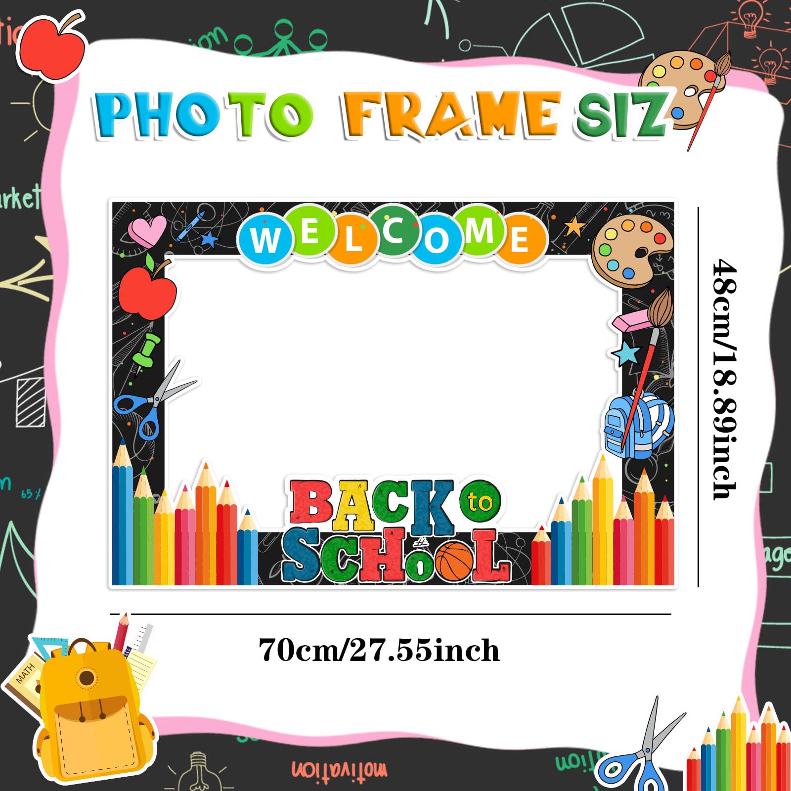 Back To School Decorations Back To School Photo Props Welcome Back To School Photo Frame& Photo Props First Day Of School Decora