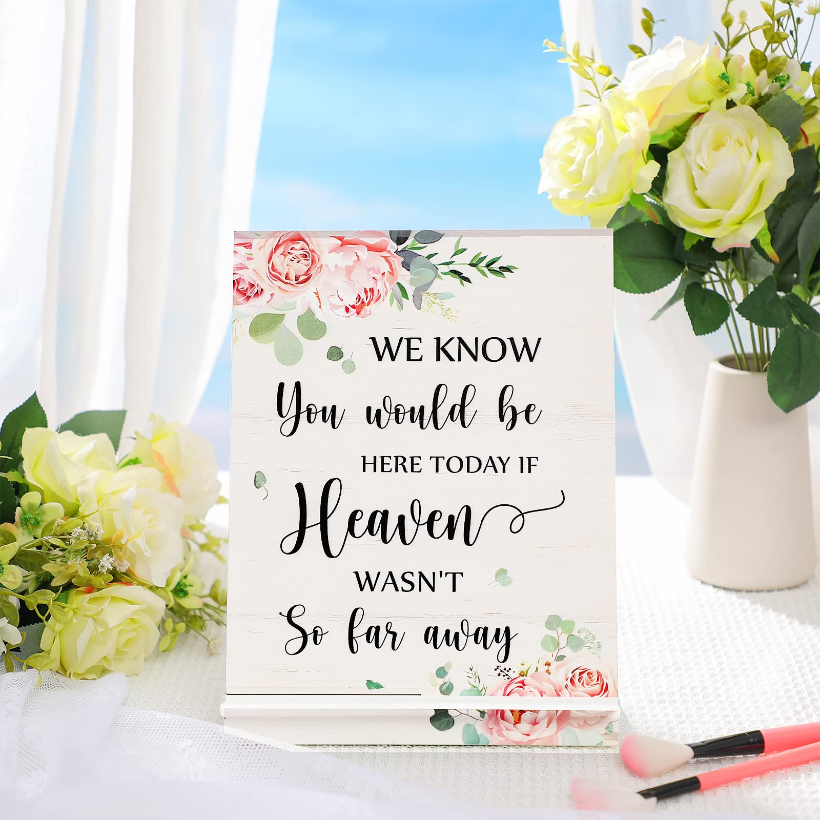 Blulu Wedding Memorial Sign Wooden Sign We Know You Would Be Here If Heaven Wasn'T So Far Away Memorial Rustic Table Sign For We