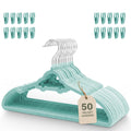 Lylnest Kids Velvet Hangers with Clips, 50 Pack for Toddler to Youth