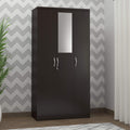 Deckup Cove 3 Door Engineered Wood Wardrobe With Mirror (Dark Wenge, Matte Finish)