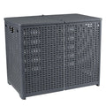 Xowine Double Laundry Baskets, Collapsible Laundry Hamper with Lids, Grey