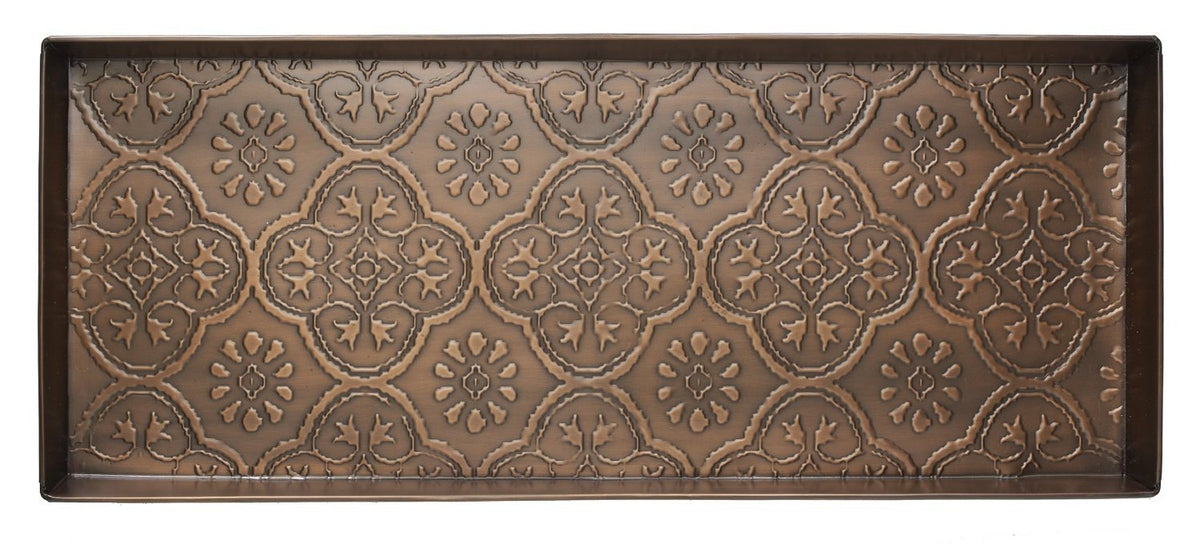 Hf By Lt Medallion Pattern Metal Boot, 30 X 13-Inches, Antique Copper Finish