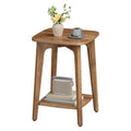 VASAGLE Side Table, Small Square End Table with Lower Shelf, Nightstand for Small Spaces, Living Room, Bedroom, Honey Brown ULET