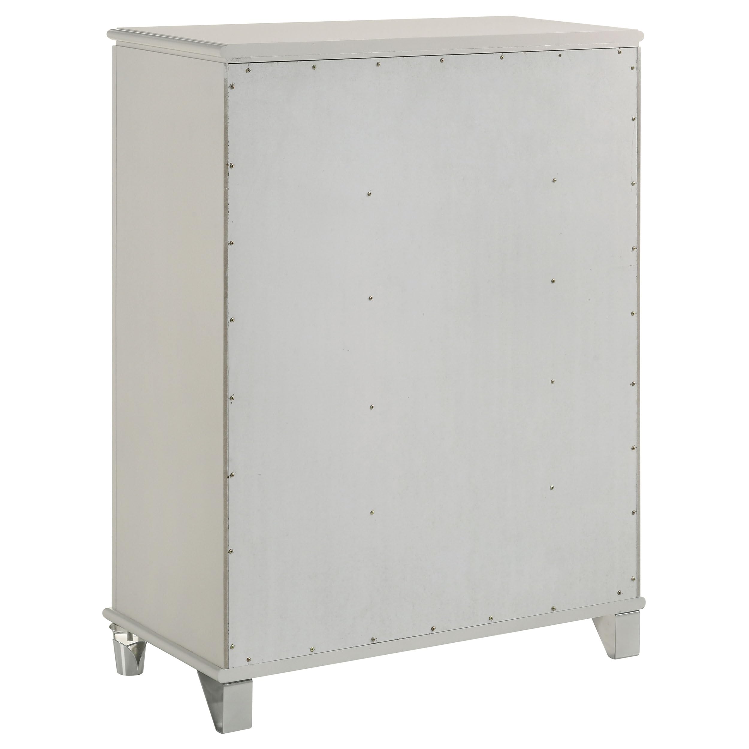 Coaster Home Furnishings Olivia Contemporary Wood 5-Drawer Bedroom Chest of Drawers Chiffonier Clothing Storage Cabinet Bedroom Armoire Tall Dresser Organizer Unit White 224955
