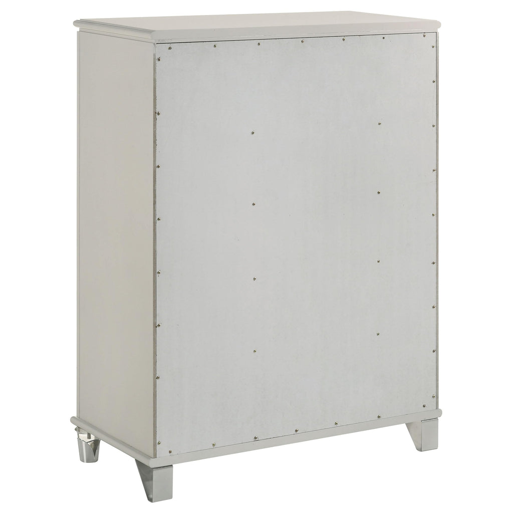 Coaster Home Furnishings Olivia Contemporary Wood 5-Drawer Bedroom Chest of Drawers Chiffonier Clothing Storage Cabinet Bedroom Armoire Tall Dresser Organizer Unit White 224955