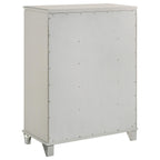 Coaster Home Furnishings Olivia Contemporary Wood 5-Drawer Bedroom Chest of Drawers Chiffonier Clothing Storage Cabinet Bedroom Armoire Tall Dresser Organizer Unit White 224955