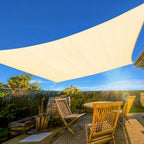 Artpuch 7'X13' Sun Shade Sail Curved Commercial Outdoor Shade Cover Cream Rectangle Heavy Duty Permeable 185Gsm Backyard Shade C