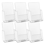 Zavekia 6 Pack 6' X 9' Acrylic Brochure Holder,Wide Brochure Leaflet Booklet Literature Flyer Catalog Magazine. (6 X 9 In/ 6 P