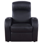Coaster Furniture Cyrus Home Theater Upholstered Recliner Black 600001