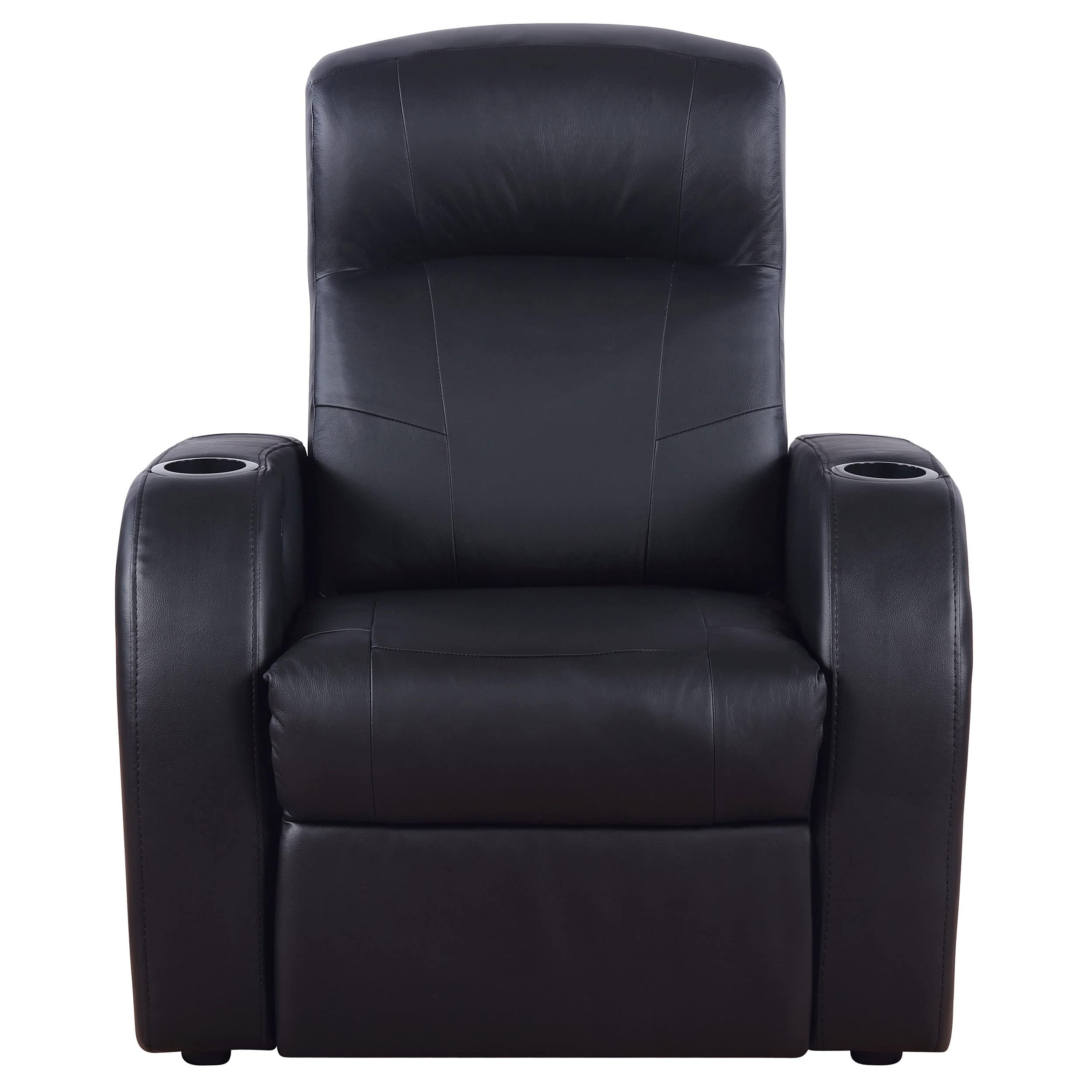 Coaster Furniture Cyrus Home Theater Upholstered Recliner Black 600001
