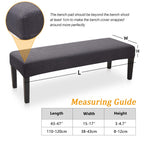 Fuloon Stretch Jacquard Dining Bench Cover - Anti-Dust Removable Bench Slipcover Washable Bench Seat Protector Cover For Living