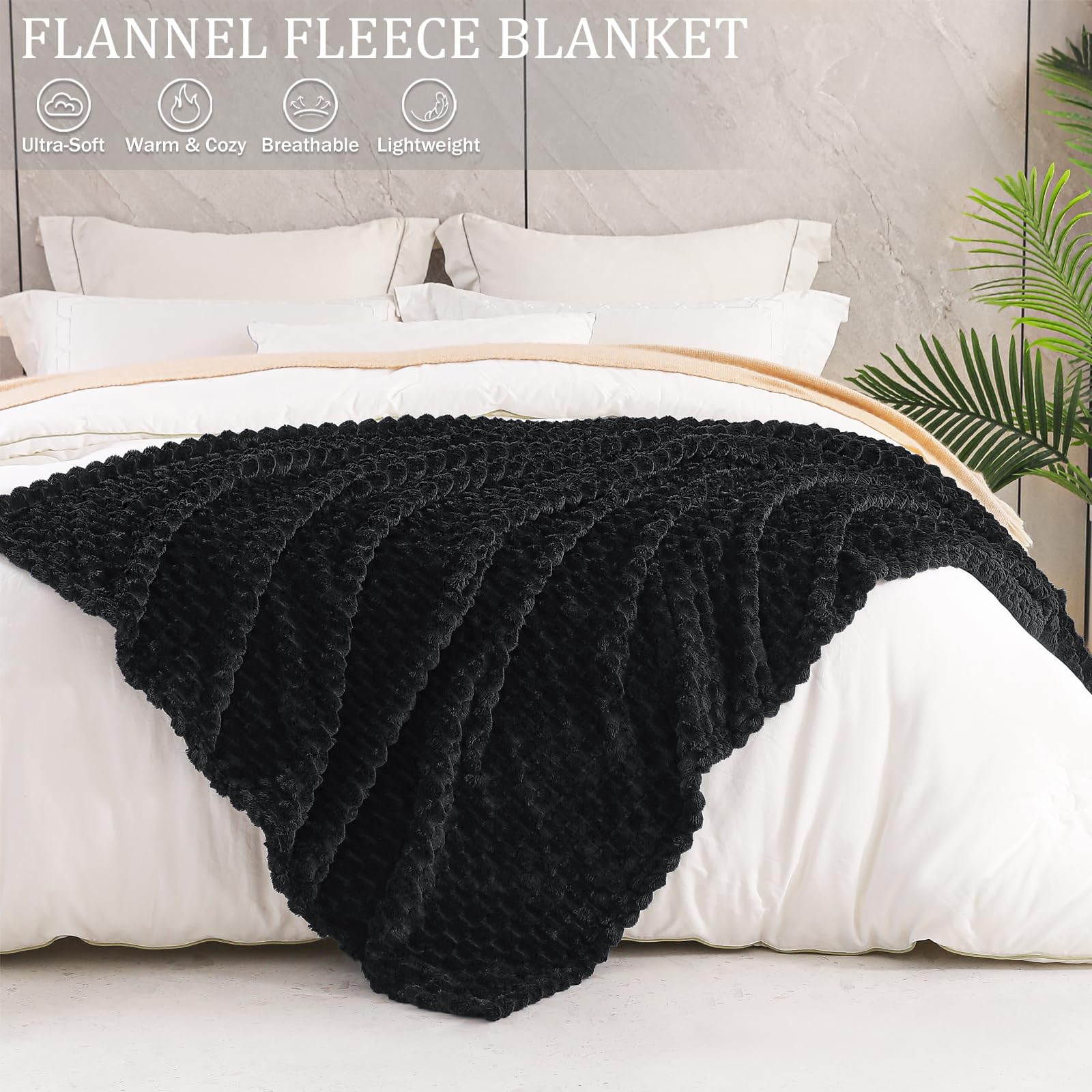 Exclusivo Mezcla King Size Soft Fleece Blanket, 90X104 Inches 3D Clouds Stylish Jacquard Velvet Blanket For Bed, Cozy Soft Light