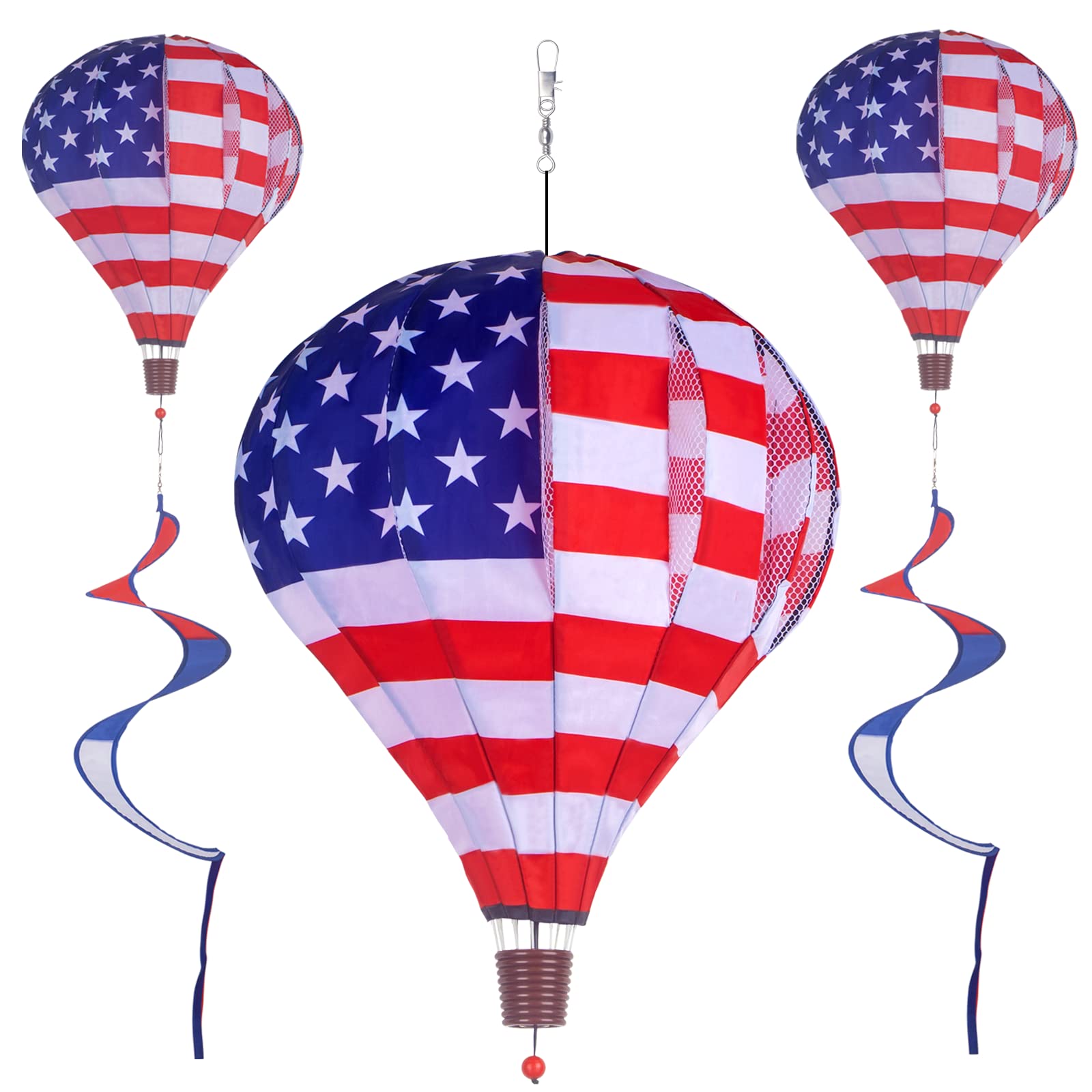 2Pack Hot Air Balloon Wind Spinner Garden Windmills And Spinners Decorations Large Outdoor Hanging Decor Lawn Yard Windsock Orna