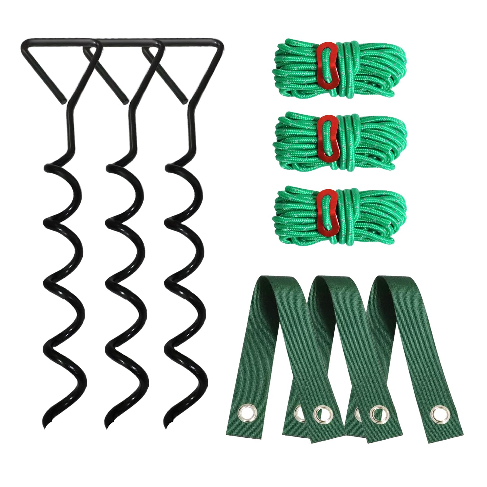 Cciland 3 Pcs Tree Stakes And Supports, Heavy Duty Tree Stake Kit, Steel Spiral Tree Straightening Kit For Young Leaning Trees A