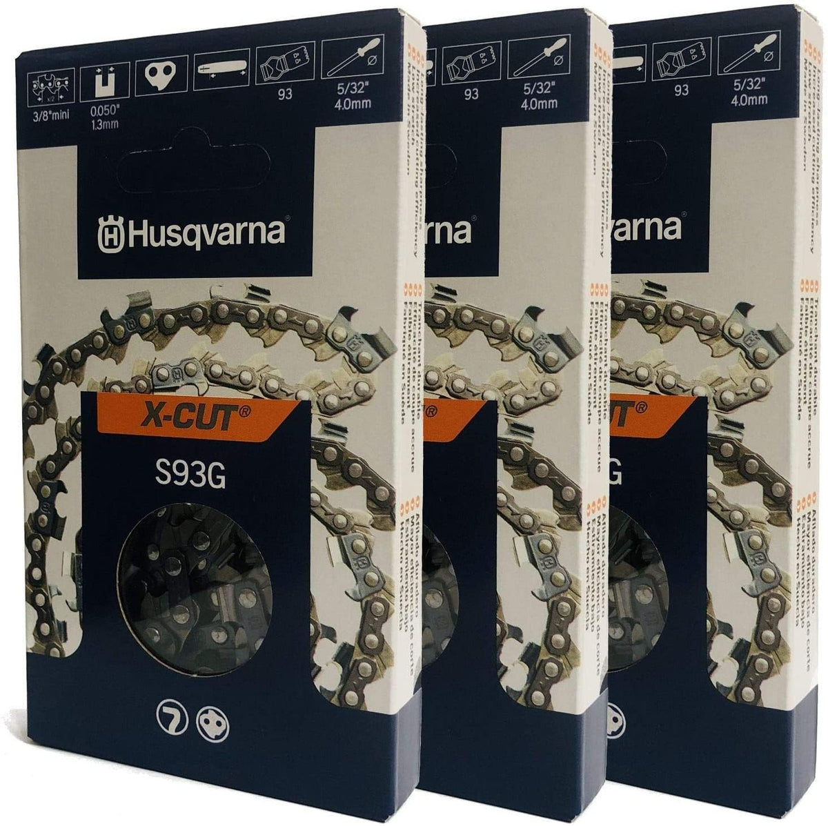Husqvarna 585422145 S93G 12' Chain 3/8 Mini .050 45Dl 3 Pack