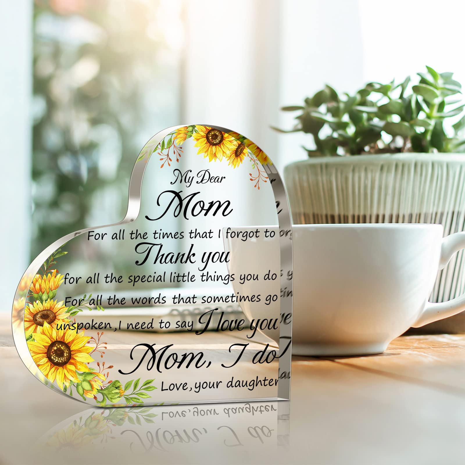 Jetec Mothers Day Gifts For Mom Acrylic Mom Gift Birthday Gift Sign Plaque Presents From Daughter Son Grateful Christmas Valenti