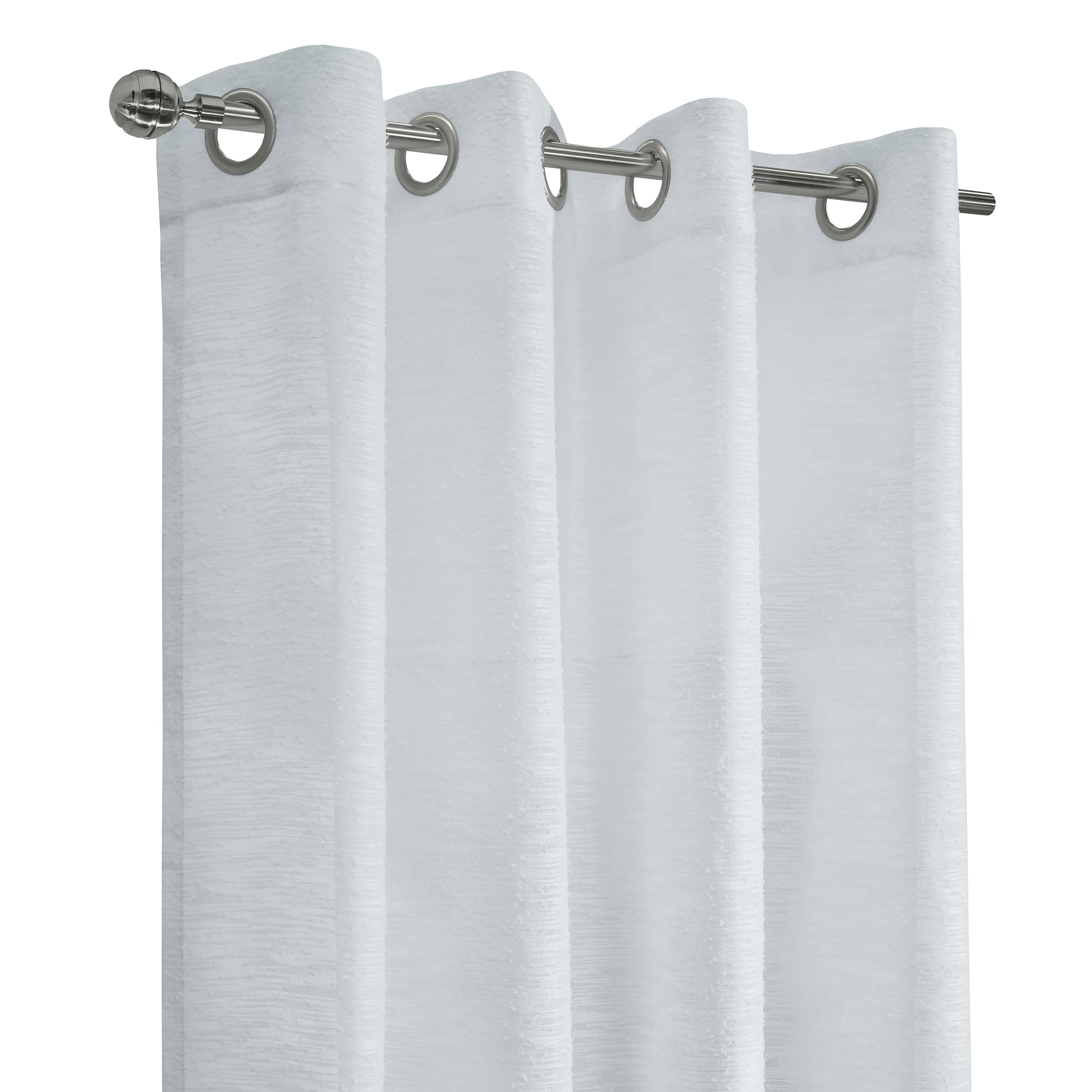 Richmark International Boucle Sheer Grommet Curtain Panel 52 X 84 In White