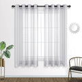 Mrs.Naturall Silver Room Decor For Bedroom Curtains 63 Inch Length 2 Panels Set Wall Glam Decorations Window Sheer Drapes For Te