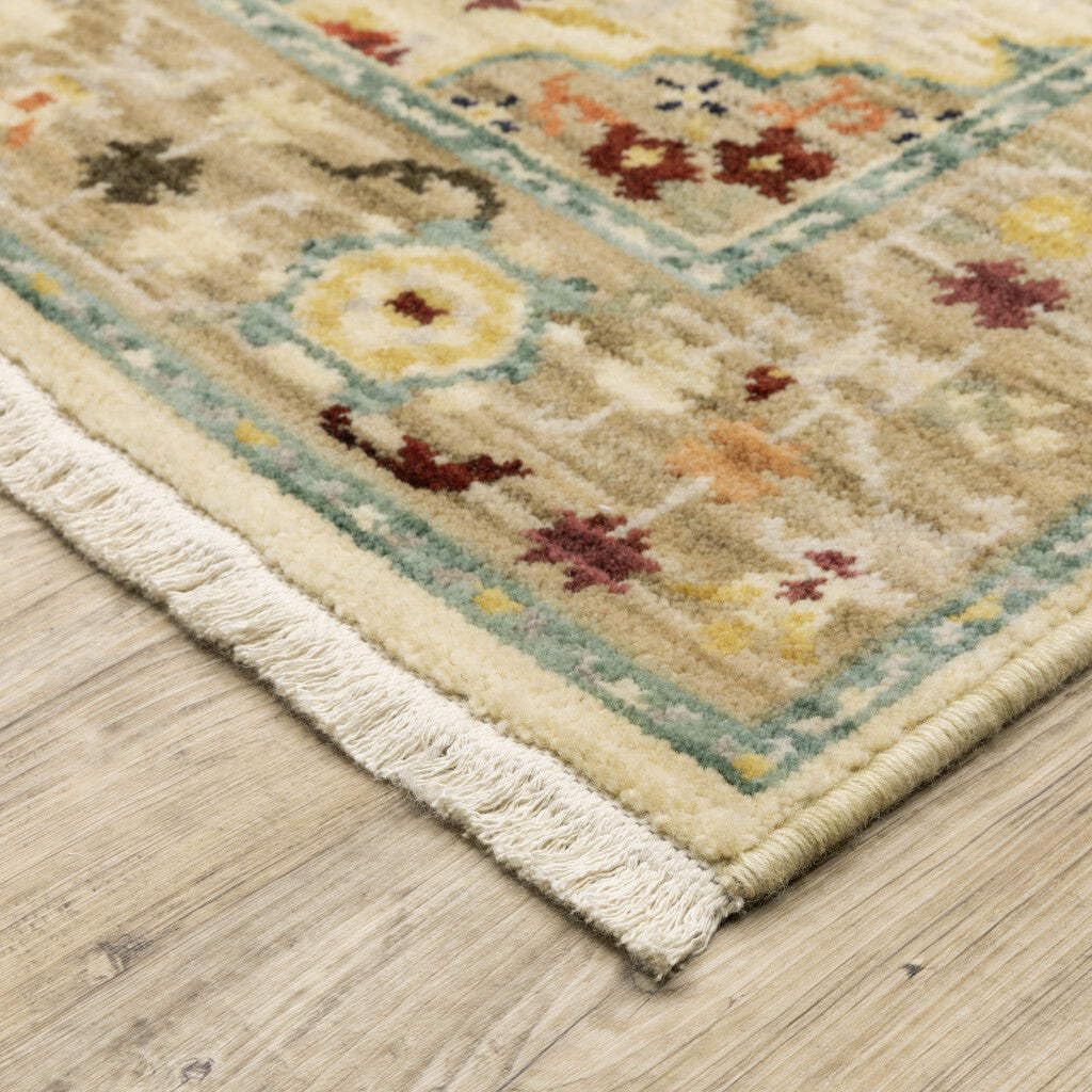 HomeRoots 509198 8 x 11 ft. Oriental Power Loom Stain Resistant Area Rug with Fringe Multi Color
