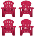 Little Tikes Kids Garden Chair 4 Pack in Red, Outdoor Toddler Activity Adirondack Chairs for Picnic, Garden, Patio, Backyard & B
