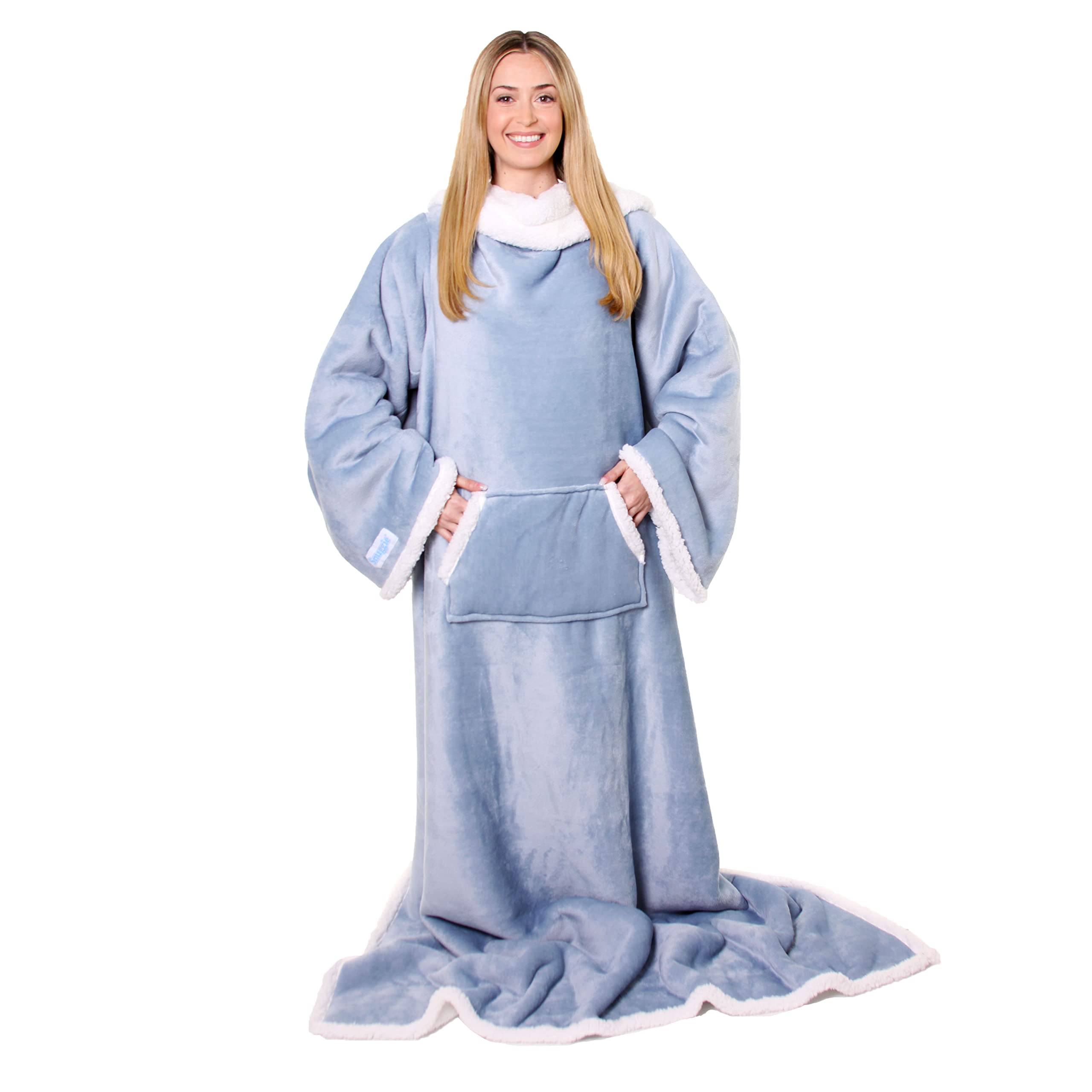 Snuggie Sherpa- The New & Improved Wearable Blanket That Has Sleeves, Warm, Cozy, Super Soft Sherpa, Functional Blanket With Sle