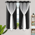 Kinryb Kids Blackout Curtains 63 Inch Length 2 Layer Blackout Curtains Room Darkening Mix And Match Curtain For Nursery Thermal