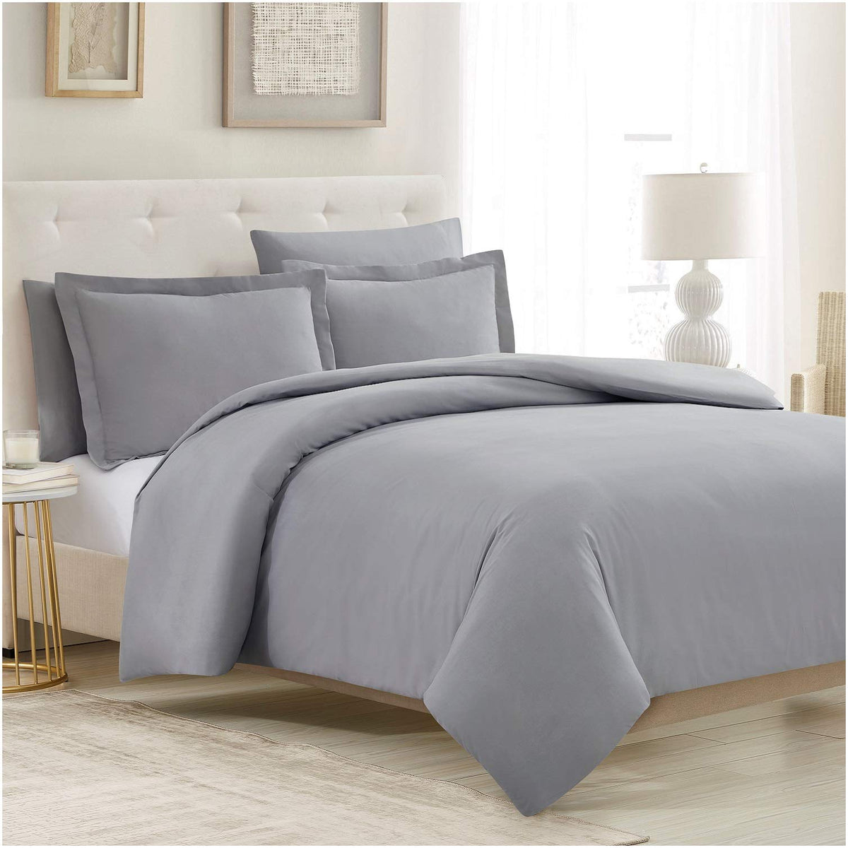Mellanni Duvet Cover Queen Size Set - 5 Pc Iconic Collection Bedding Set - Luxury, Extra & Cooling - 1 Comforter Cover, 2 Shams,