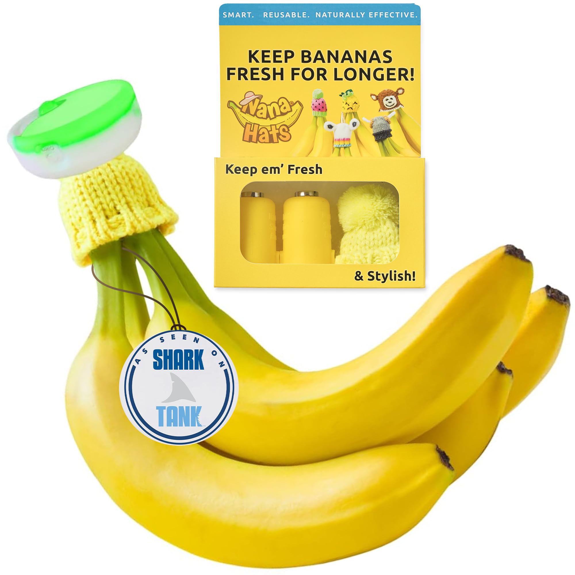 NANA HATS Banana Freshness Preserver, Keep Bananas Fresh Longer, Ideal for Organic Bananas, Innovative Banana Holder for Home Us