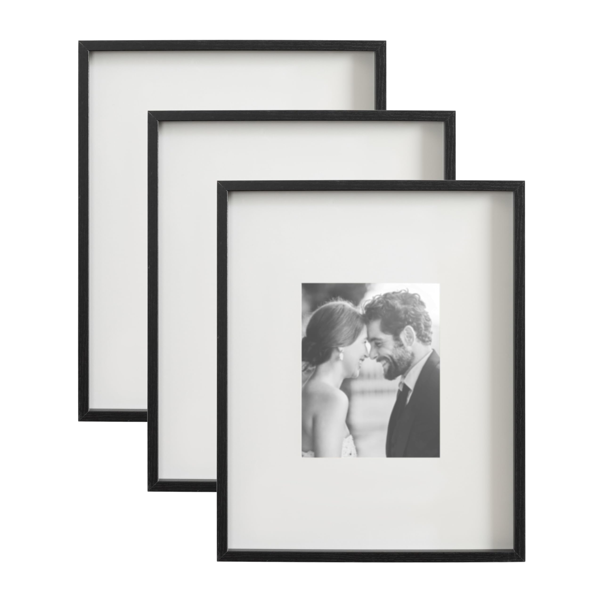 Kate and Laurel Gibson Transitional Frame Set, Set of 4, 11 x 14, White and Natural, Casual Frames for Any Room in The Home