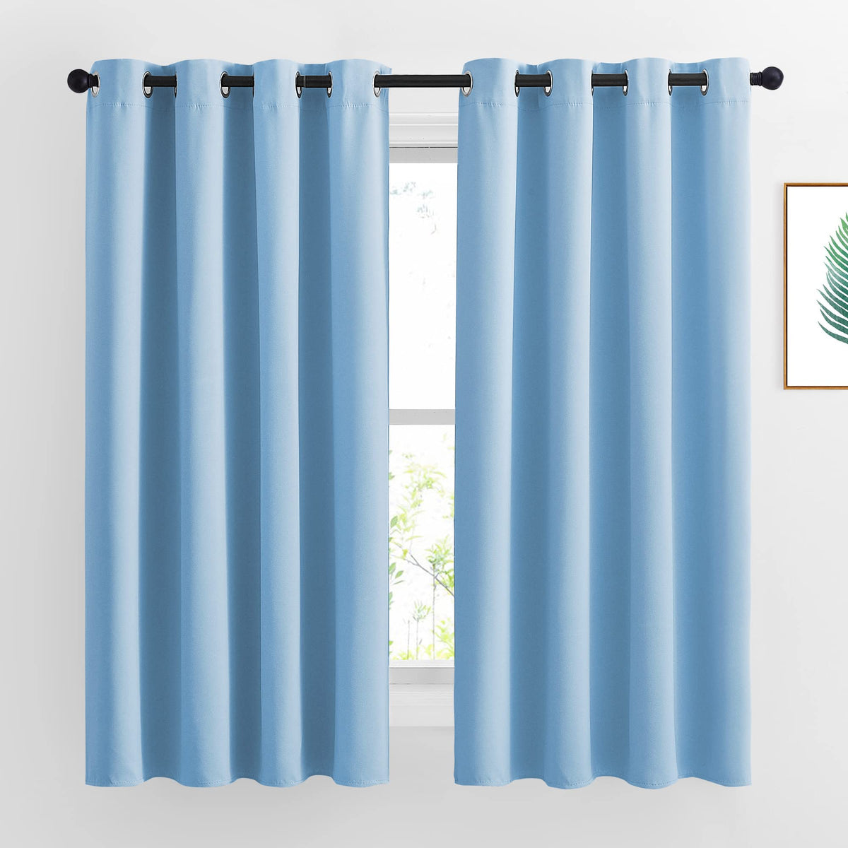 Nicetown Bedroom Blackout Curtain Panels - Home Fashion Window Treatment Ring Top Blackout Draperies And Drapes (52 Inches X 63
