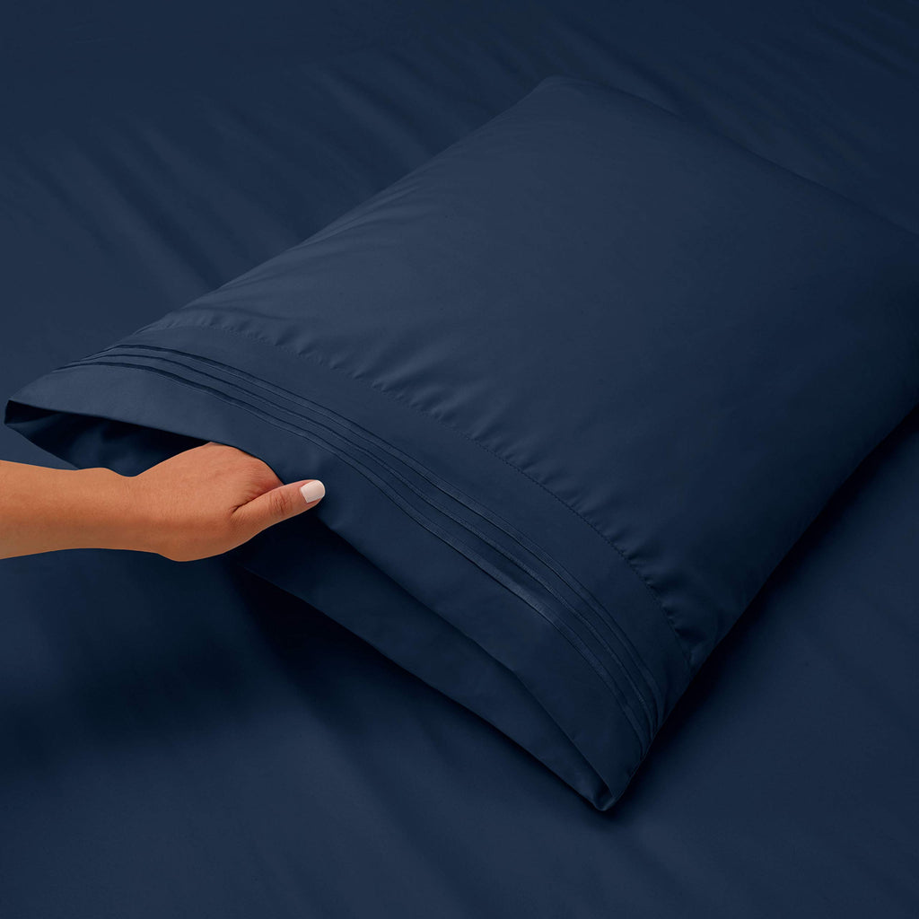 Clara Clark Twin Xl Sheets, 5 Piece Set - Hotel Luxury Sheets For Twin Xl Size Bed, Super Soft Bedding Sheets & Pillowcases, Twin Xl Size Sheets, Navy Blue