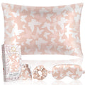 Miss Adola Mulberry Silk Pillow Case For Hair And Skin 19 Momme Standard 26'X20' Butterfly Silk Pillowcase With Eye Mask & Scr