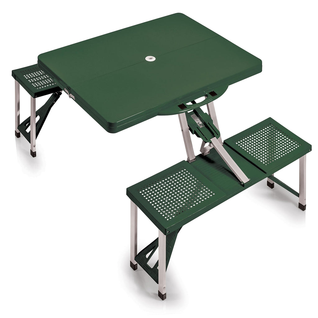Oniva - A Picnic Time Brand - Folding Picnic Table - Camping Table - Outdoor Table With Umbrella Hole, (Hunter Green), 36 X 6 X 18, 54 X 33.7 X 26.25
