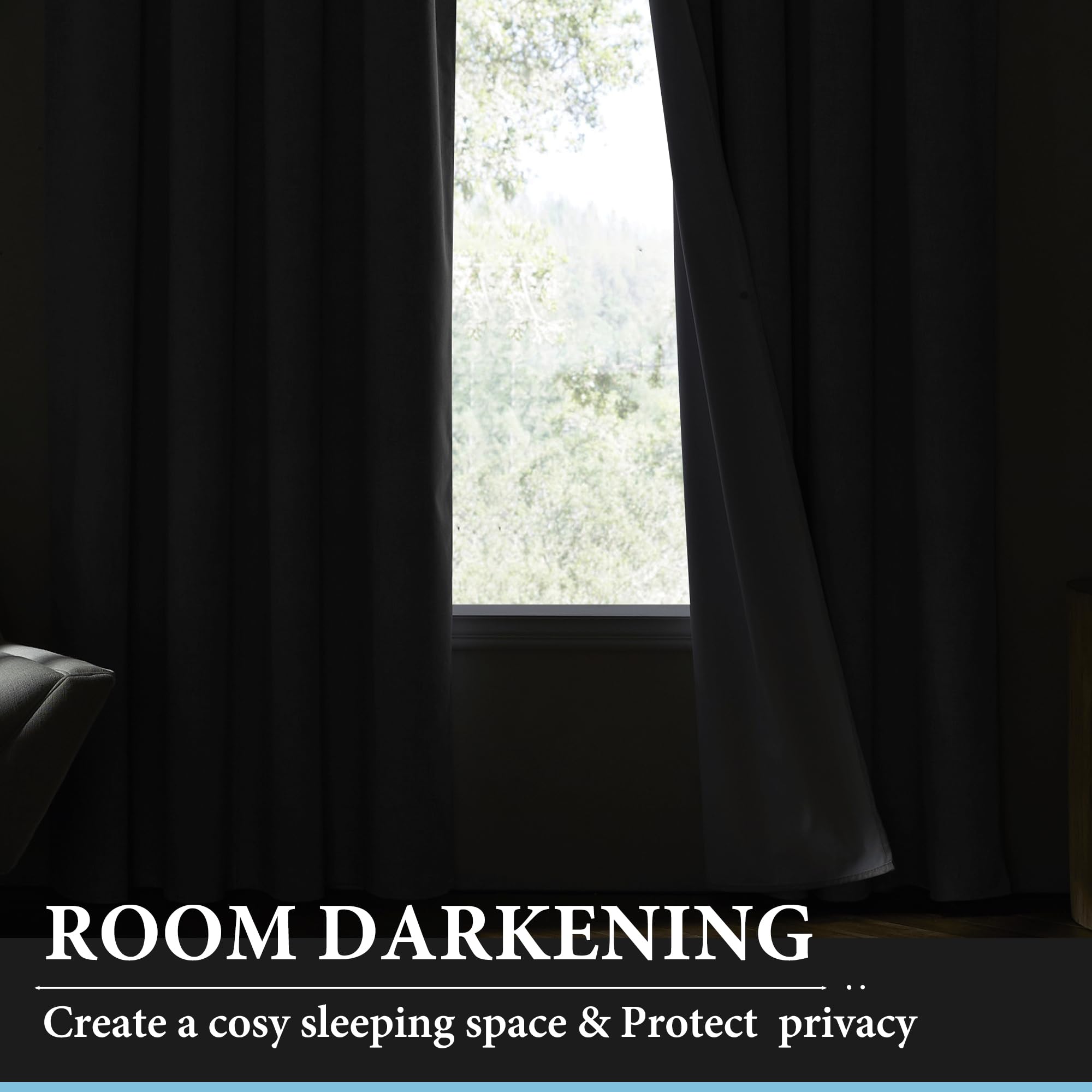 Ryb Home White Curtains For Bedroom - Privacy Extra Long Room Darkening Curtains For Screen Door Dining Cafe Home Office Apartment Large Window Shades, W 100 X L 108 Inch, Pure White