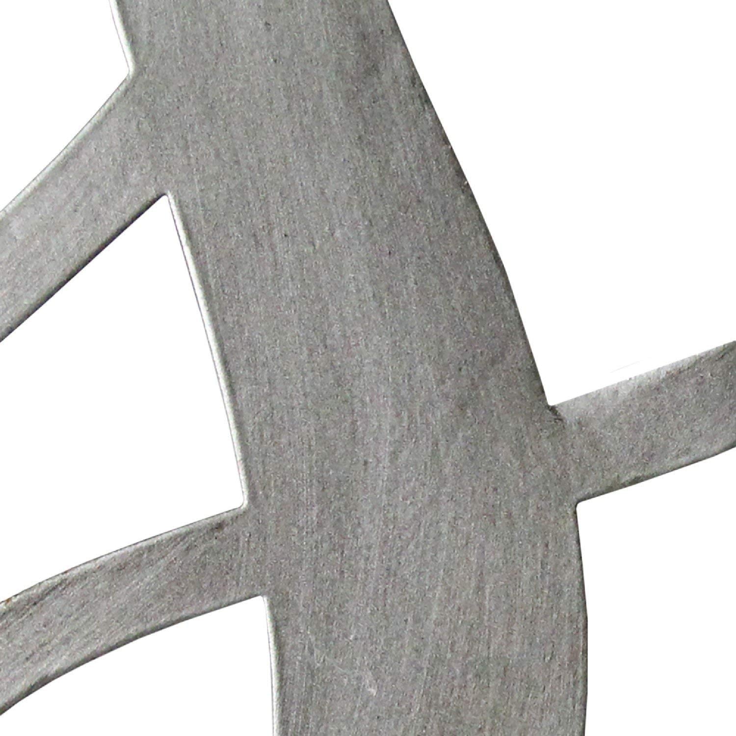 HomeRoots 100% Metal 41.25' X 0.5' X 15.25' Silver Metal Metal Sign