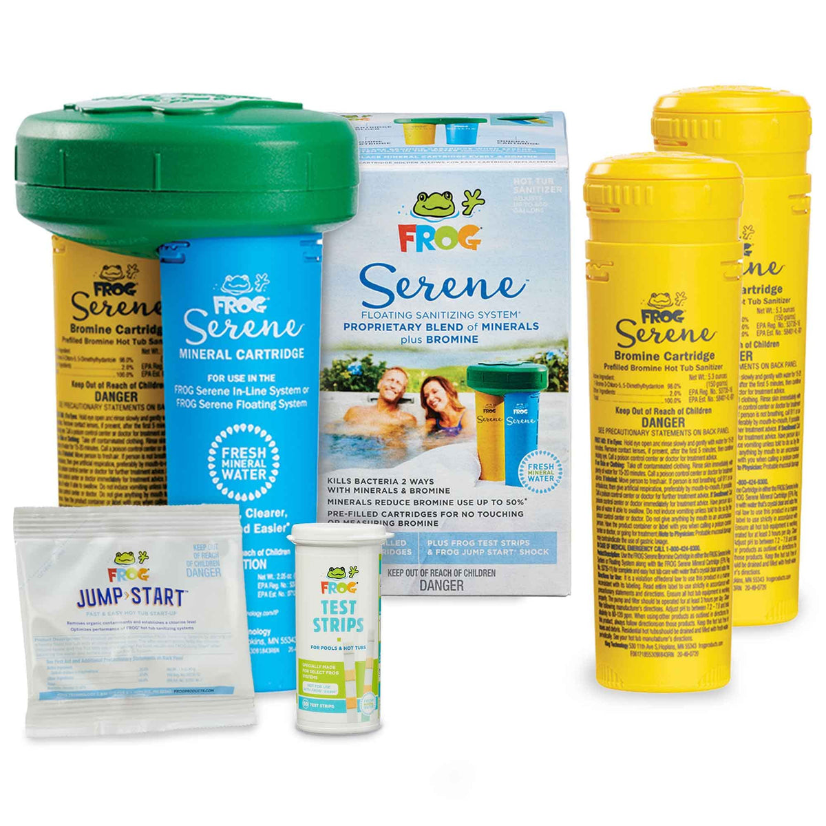 Frog Serenea Floating Sanitizing System  2 Bromine Cartridges For Hot Tubs