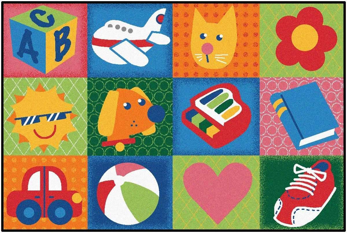 Carpets for Kids KID$Value Rugs 48.25 Toddler Fun Squares 4ft x 6ft Rectangle