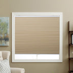 Blackout Cellular Shades Cordless Honeycomb Blinds Fabric Window Shades 31'' W x 64'' H, Ivory Beige(Blackout)