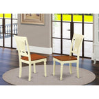 East West Furniture Dining Room Chairs, Set of 2, Buttermilk & Cherry