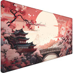 Japanese Large Gaming Mouse Pad With Stitched Edges, 31.5' X 15.7' Large Extended Computer Pad, Mouse Pad Protector With Non-S
