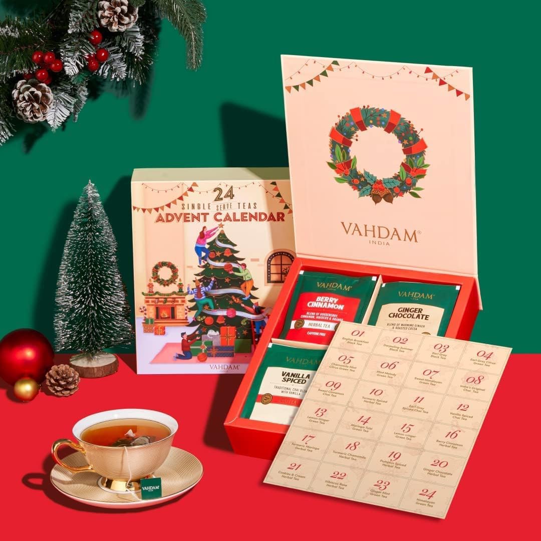 Limited Edition - Advent Calendar 2024 Tea Bags (48G/1.69Oz) 24 Unique Flavors - Luxury Holiday Gift Box | Christmas Advent Cale