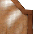 Baxton Studio Madeline Classic and Traditional Ash Walnut Finished Wood King Size Headboard with Rattan