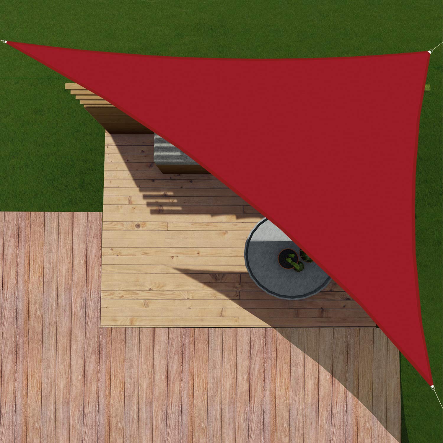 Patio Paradise 17' X 21' X 27' Ft 260 Gsm Waterproof Sun Shade Sail-Red Triangle Uv Block Durable Awning Canopy Outdoor Garden B