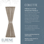 Elrene Home Fashions Colette Faux-Silk French Door Window Panel, 54 In X 72 In (1 French Door Panel), Taupe