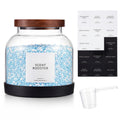 Glass Laundry Pods Container with Labels, Scoop, Non Slip Base, 0.5 Gallon