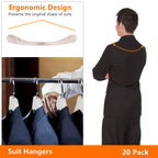 Plastic Extra Wide Shoulder Suit Hangers For Men 10 Pack Width 17.7'', Ivory White Sweater Hangers No Shoulder Bump Non Slip For