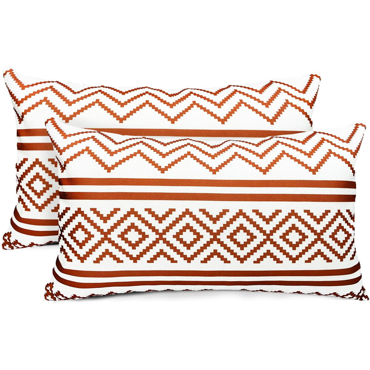 RYSMIYOU Decorative Throw Pillow Covers Set of 2 Coffee Boho Pillow Covers 12x20 Inch Throw Pillow Cover Linen Pillowcase Modern