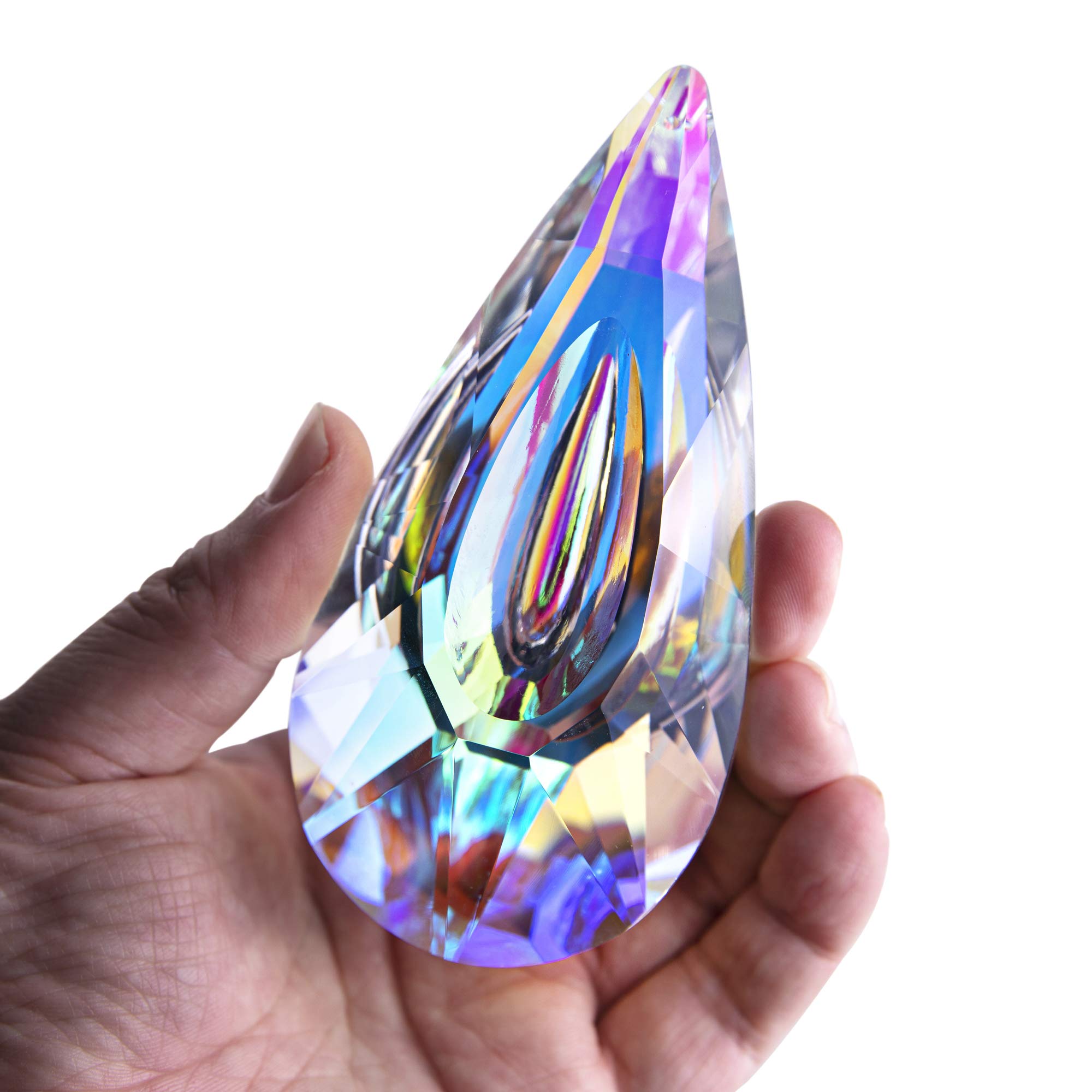 120Mm Crystal Prism Suncatcher Window Hanging Sun Catchers Ab Colored Crystals Faceted Prism Rainbow Maker Pendant